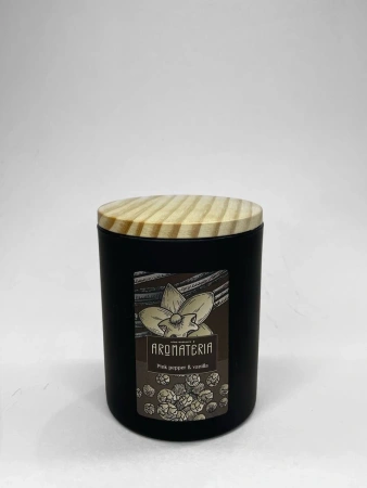 Ароматическая свеча Premium "Pink pepper & vanilla" Aromateria, 230 мл.